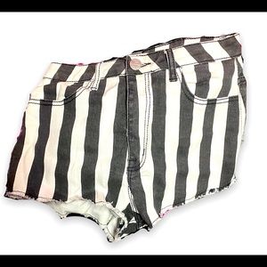 Striped Jean Shorts NWT NOT HOT TOPIC